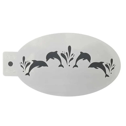 DOLPHIN CROWN Face Painting Stencil - NH2