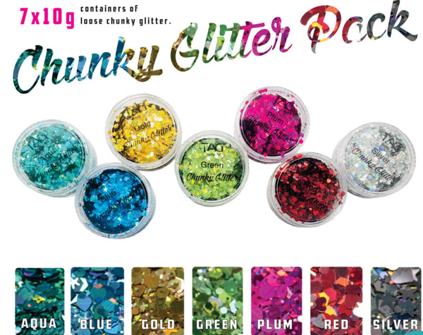 Chunky Glitter PACK 7 x 10gm